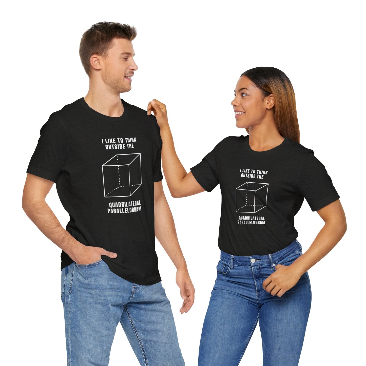 Think Outside the Box Tee, Funny Graphic Shirt, Math Lover Gift, Unisex T-Shirt, Casual Everyday Wear, Quirky Apparel