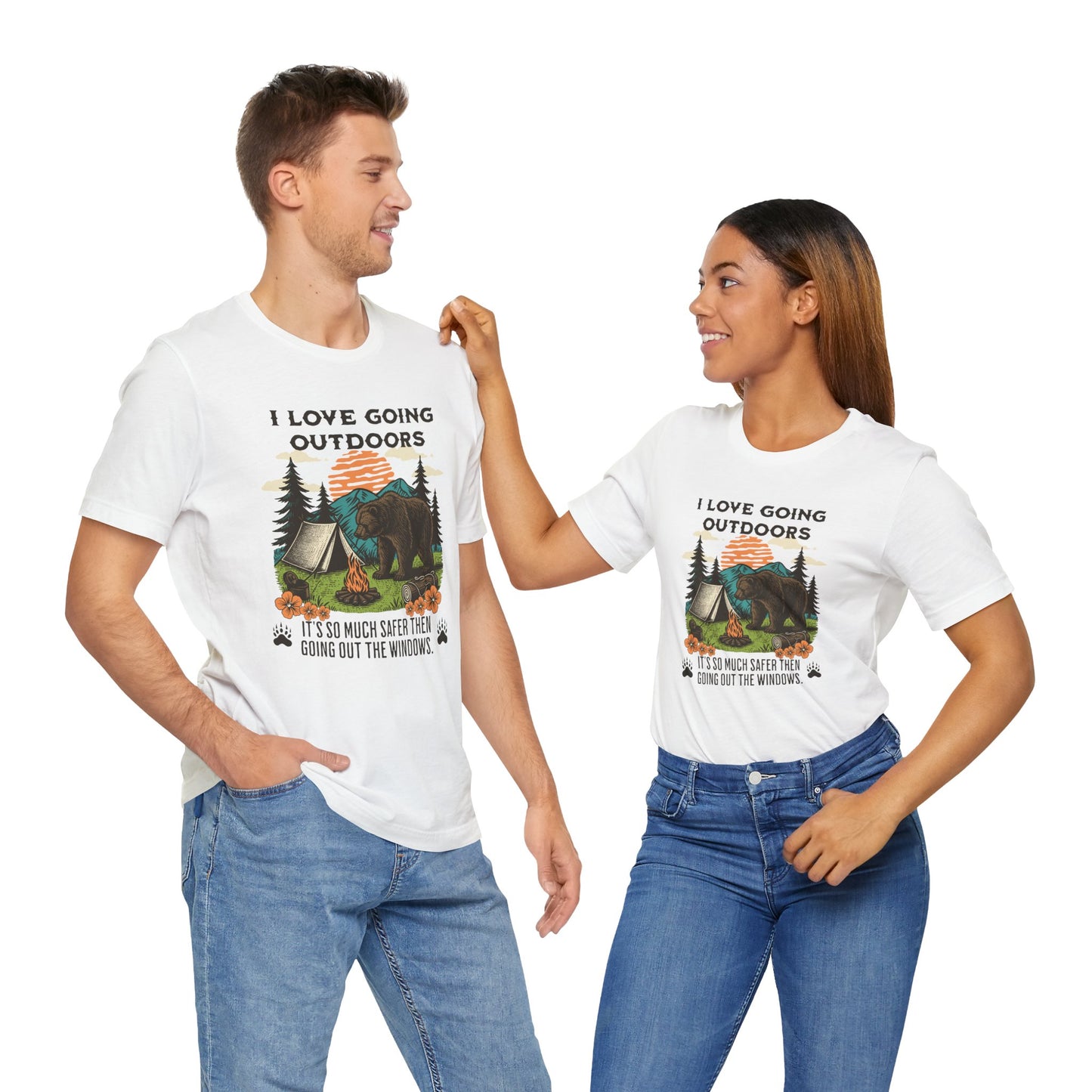 Outdoor Adventure Tee, I Love Going Outdoors Shirt, Camping T-Shirt, Nature Lover Gift, Unisex Outdoor Apparel, Bear Graphic Tee