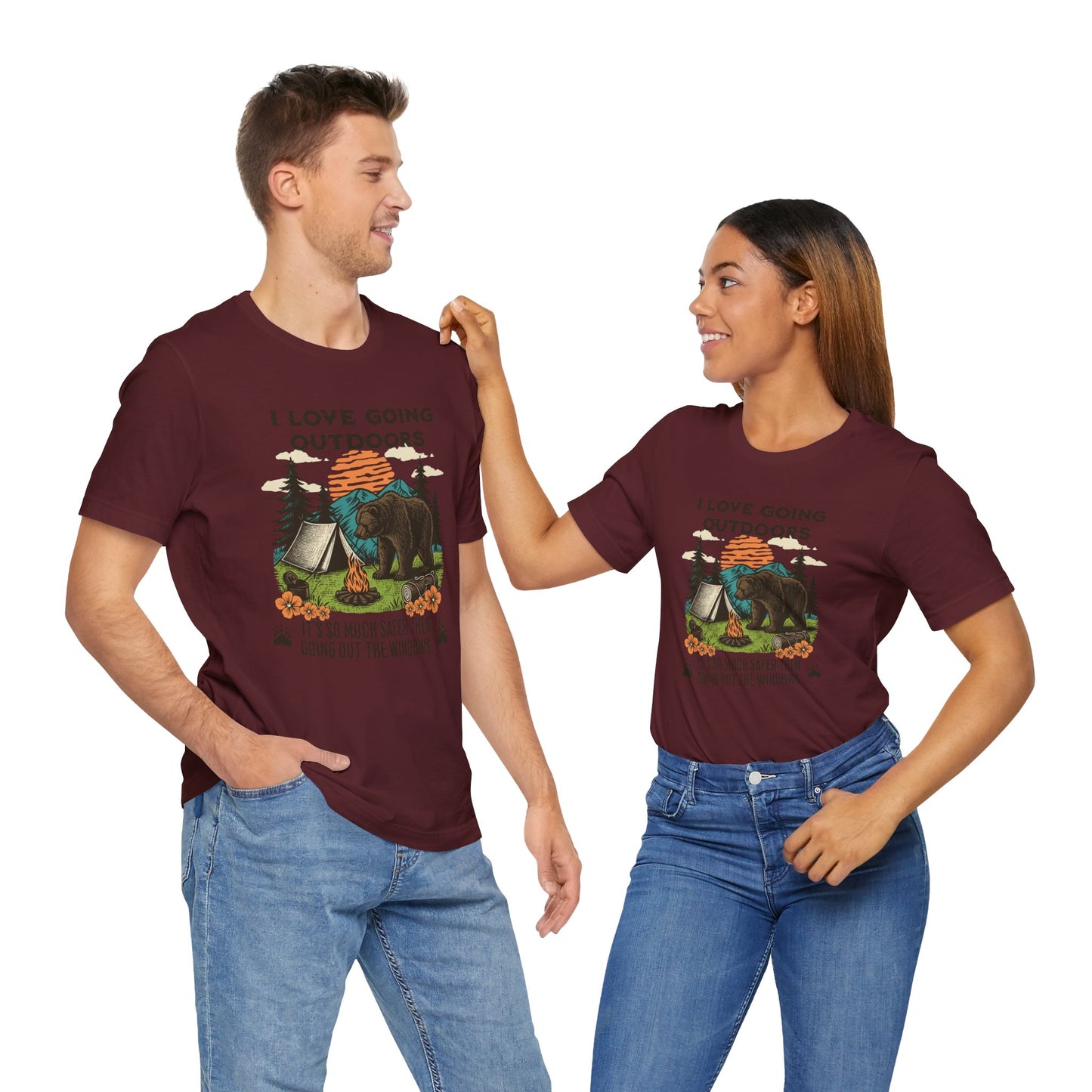 Outdoor Adventure Tee, I Love Going Outdoors Shirt, Camping T-Shirt, Nature Lover Gift, Unisex Outdoor Apparel, Bear Graphic Tee