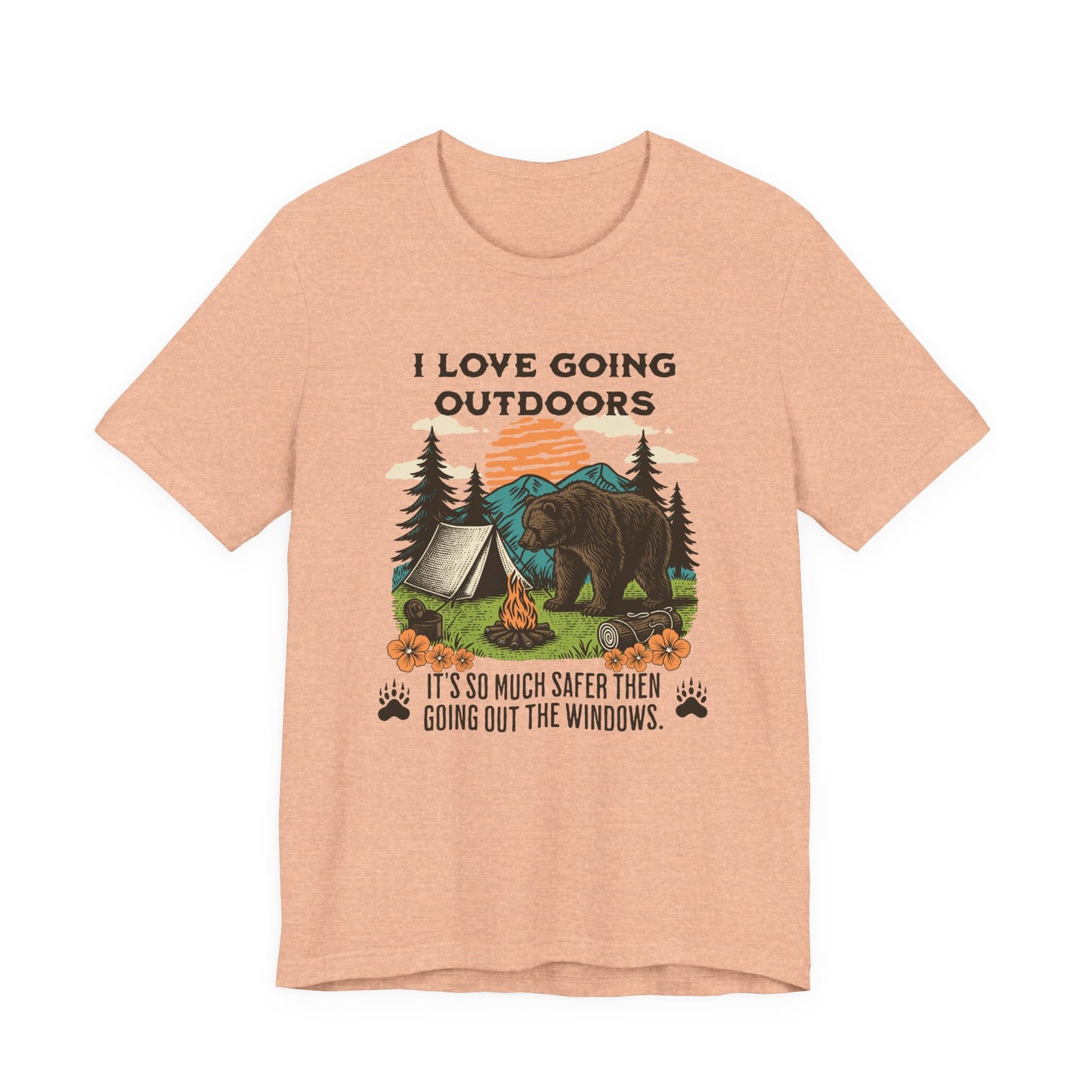 Outdoor Adventure Tee, I Love Going Outdoors Shirt, Camping T-Shirt, Nature Lover Gift, Unisex Outdoor Apparel, Bear Graphic Tee