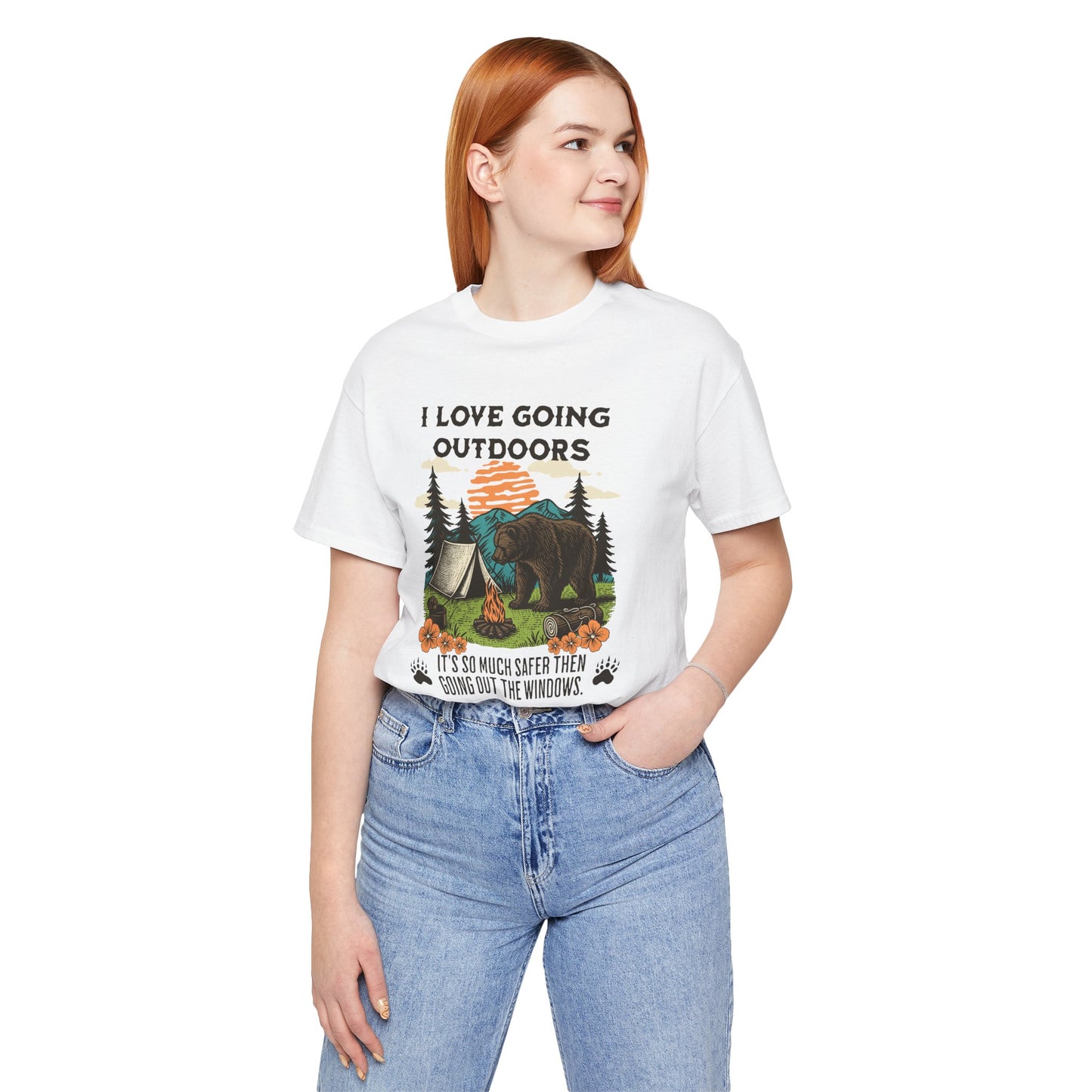 Outdoor Adventure Tee, I Love Going Outdoors Shirt, Camping T-Shirt, Nature Lover Gift, Unisex Outdoor Apparel, Bear Graphic Tee