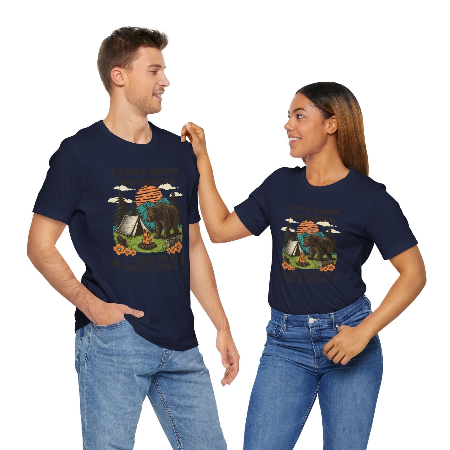 Outdoor Adventure Tee, I Love Going Outdoors Shirt, Camping T-Shirt, Nature Lover Gift, Unisex Outdoor Apparel, Bear Graphic Tee