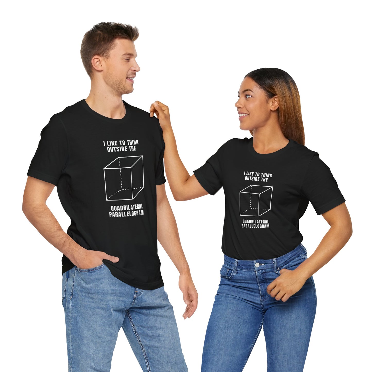 Think Outside the Box Tee, Funny Graphic Shirt, Math Lover Gift, Unisex T-Shirt, Casual Everyday Wear, Quirky Apparel