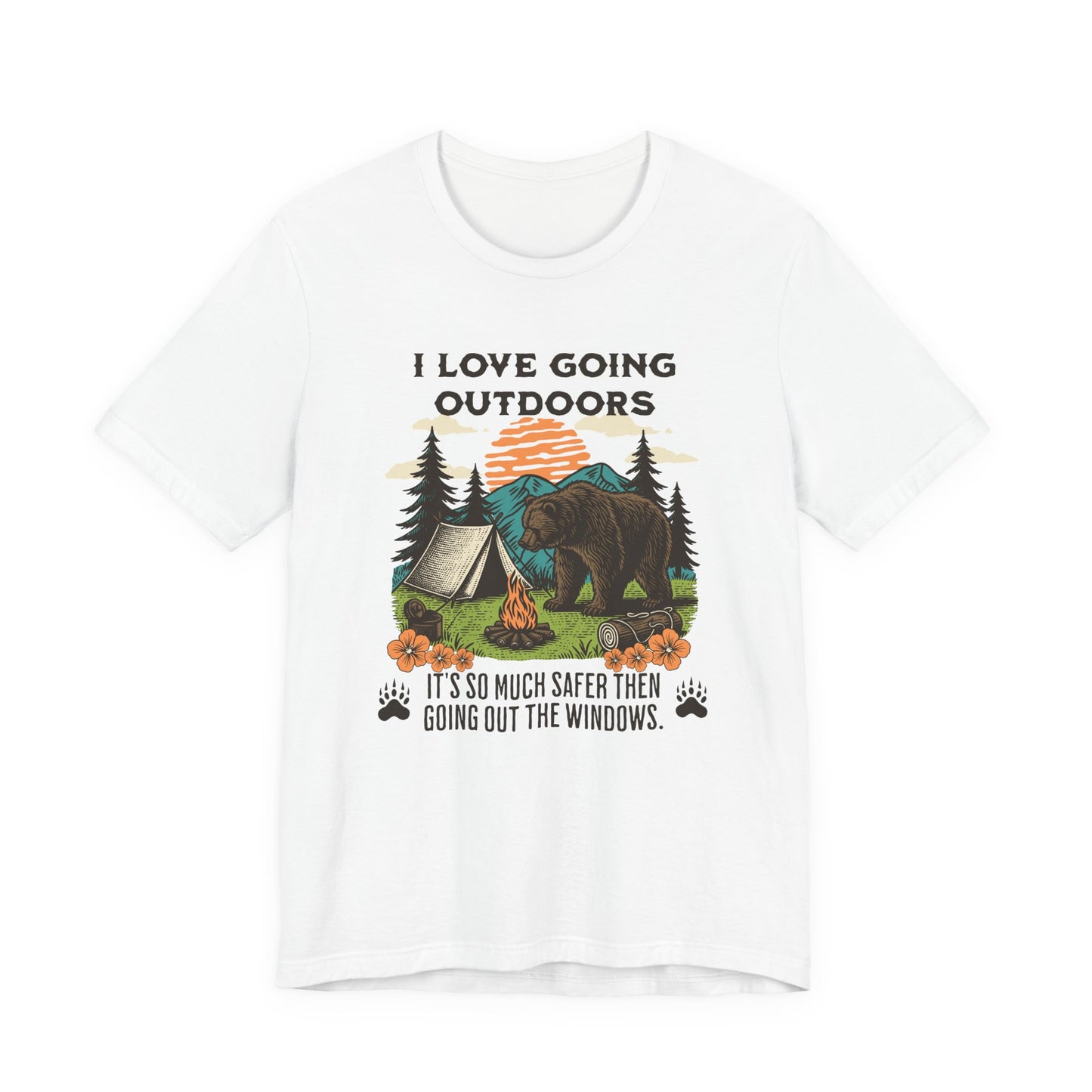 Outdoor Adventure Tee, I Love Going Outdoors Shirt, Camping T-Shirt, Nature Lover Gift, Unisex Outdoor Apparel, Bear Graphic Tee