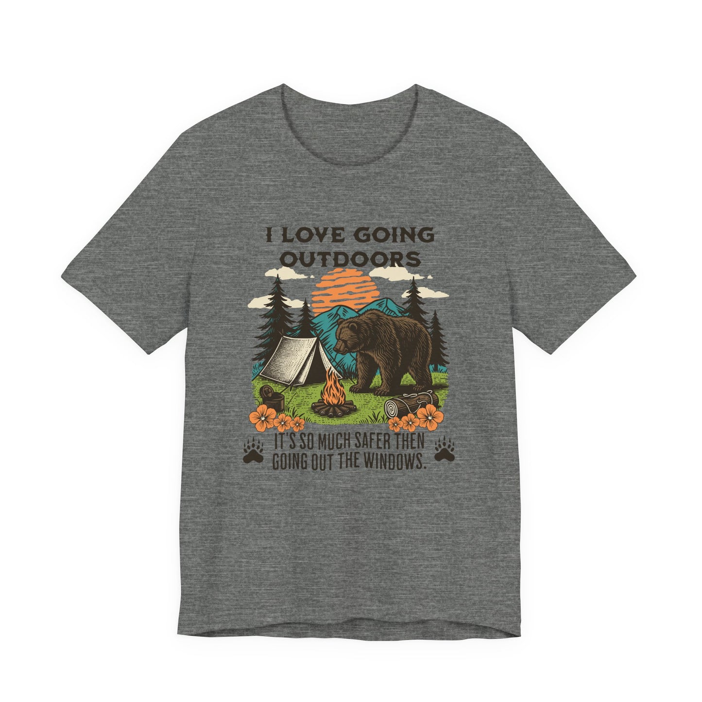 Outdoor Adventure Tee, I Love Going Outdoors Shirt, Camping T-Shirt, Nature Lover Gift, Unisex Outdoor Apparel, Bear Graphic Tee