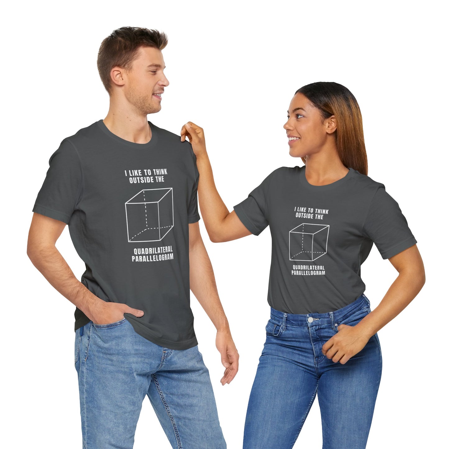 Think Outside the Box Tee, Funny Graphic Shirt, Math Lover Gift, Unisex T-Shirt, Casual Everyday Wear, Quirky Apparel