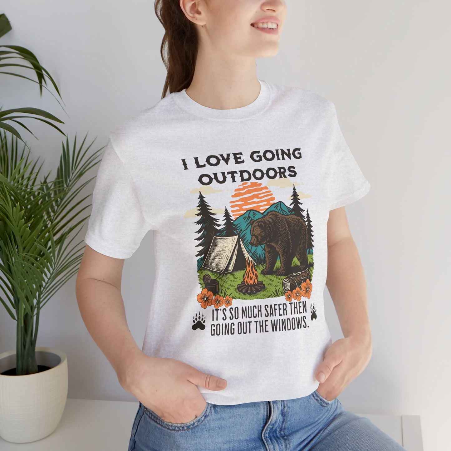 Outdoor Adventure Tee, I Love Going Outdoors Shirt, Camping T-Shirt, Nature Lover Gift, Unisex Outdoor Apparel, Bear Graphic Tee