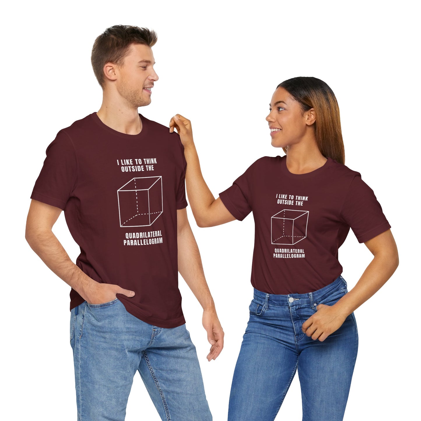 Think Outside the Box Tee, Funny Graphic Shirt, Math Lover Gift, Unisex T-Shirt, Casual Everyday Wear, Quirky Apparel