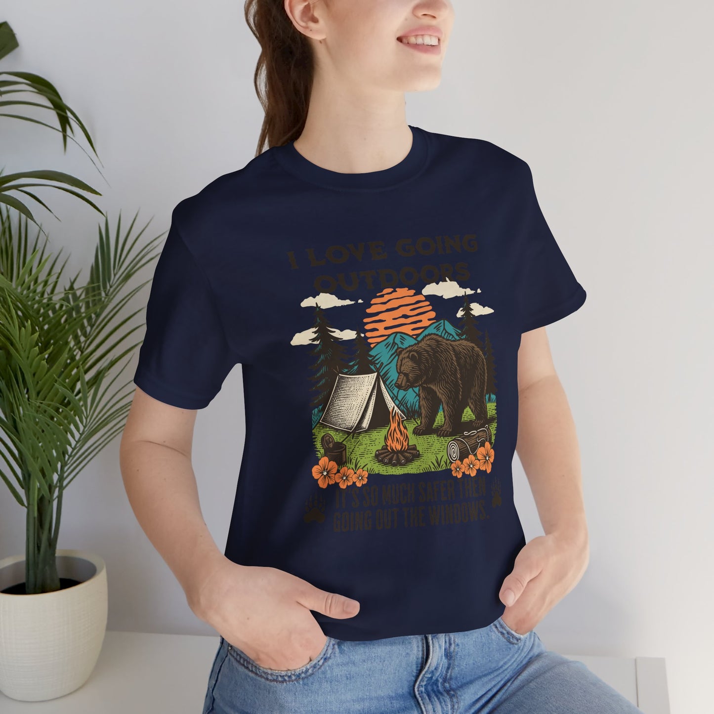 Outdoor Adventure Tee, I Love Going Outdoors Shirt, Camping T-Shirt, Nature Lover Gift, Unisex Outdoor Apparel, Bear Graphic Tee