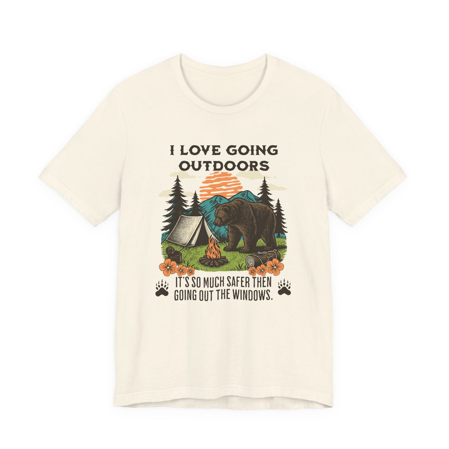 Outdoor Adventure Tee, I Love Going Outdoors Shirt, Camping T-Shirt, Nature Lover Gift, Unisex Outdoor Apparel, Bear Graphic Tee