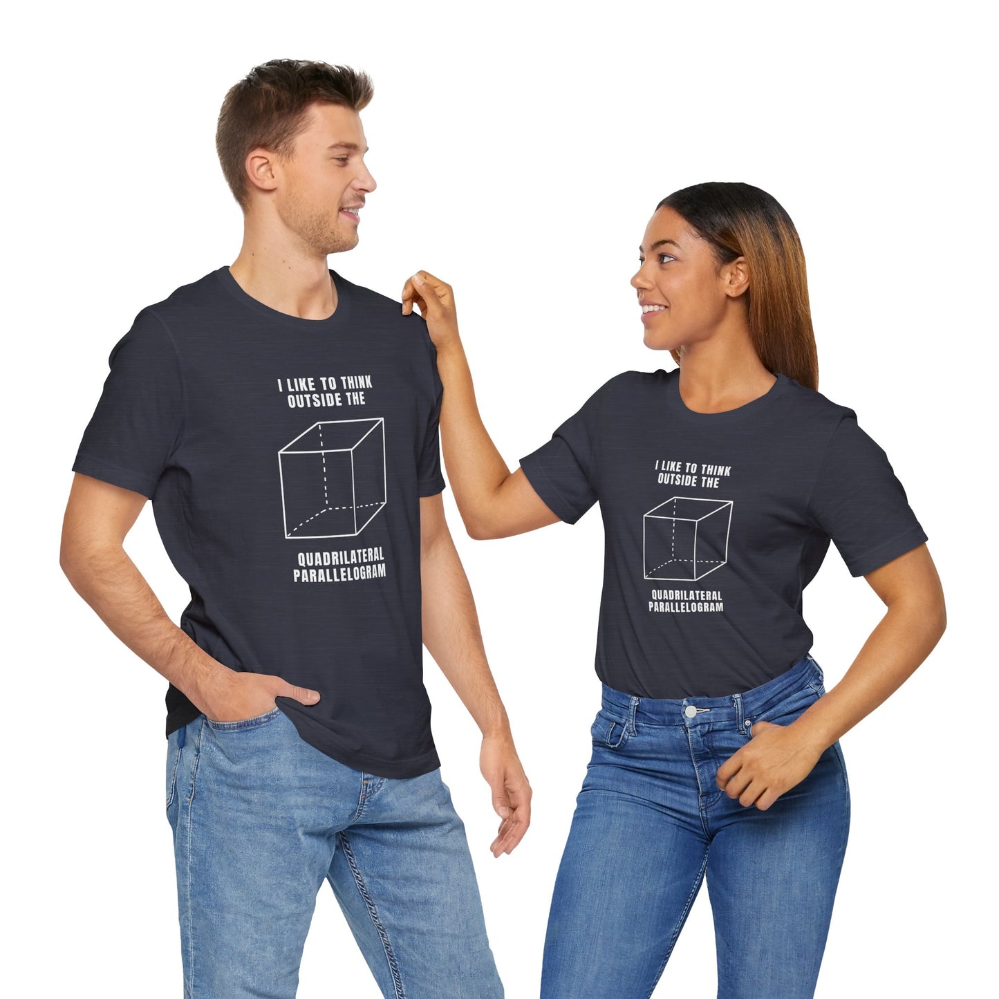Think Outside the Box Tee, Funny Graphic Shirt, Math Lover Gift, Unisex T-Shirt, Casual Everyday Wear, Quirky Apparel