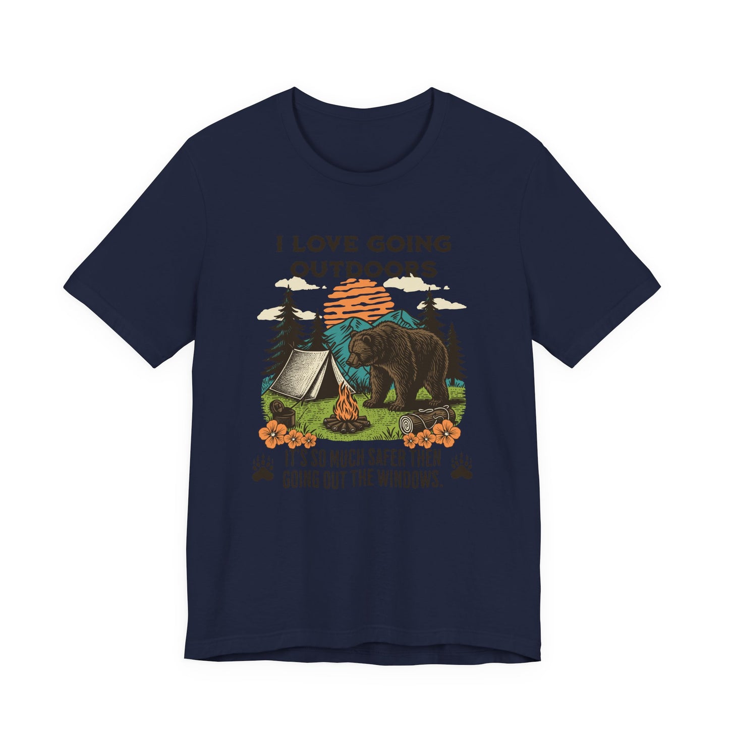 Outdoor Adventure Tee, I Love Going Outdoors Shirt, Camping T-Shirt, Nature Lover Gift, Unisex Outdoor Apparel, Bear Graphic Tee