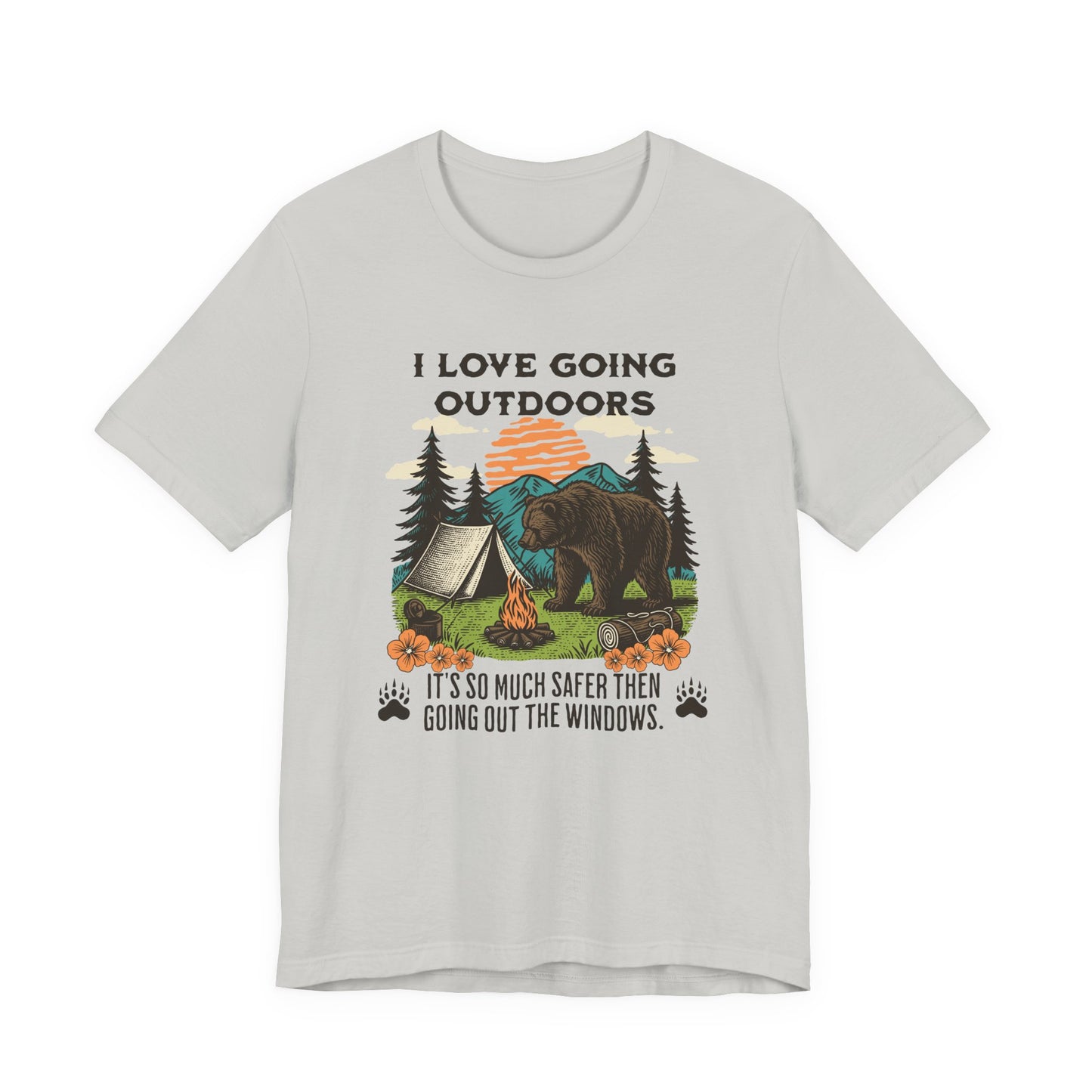Outdoor Adventure Tee, I Love Going Outdoors Shirt, Camping T-Shirt, Nature Lover Gift, Unisex Outdoor Apparel, Bear Graphic Tee