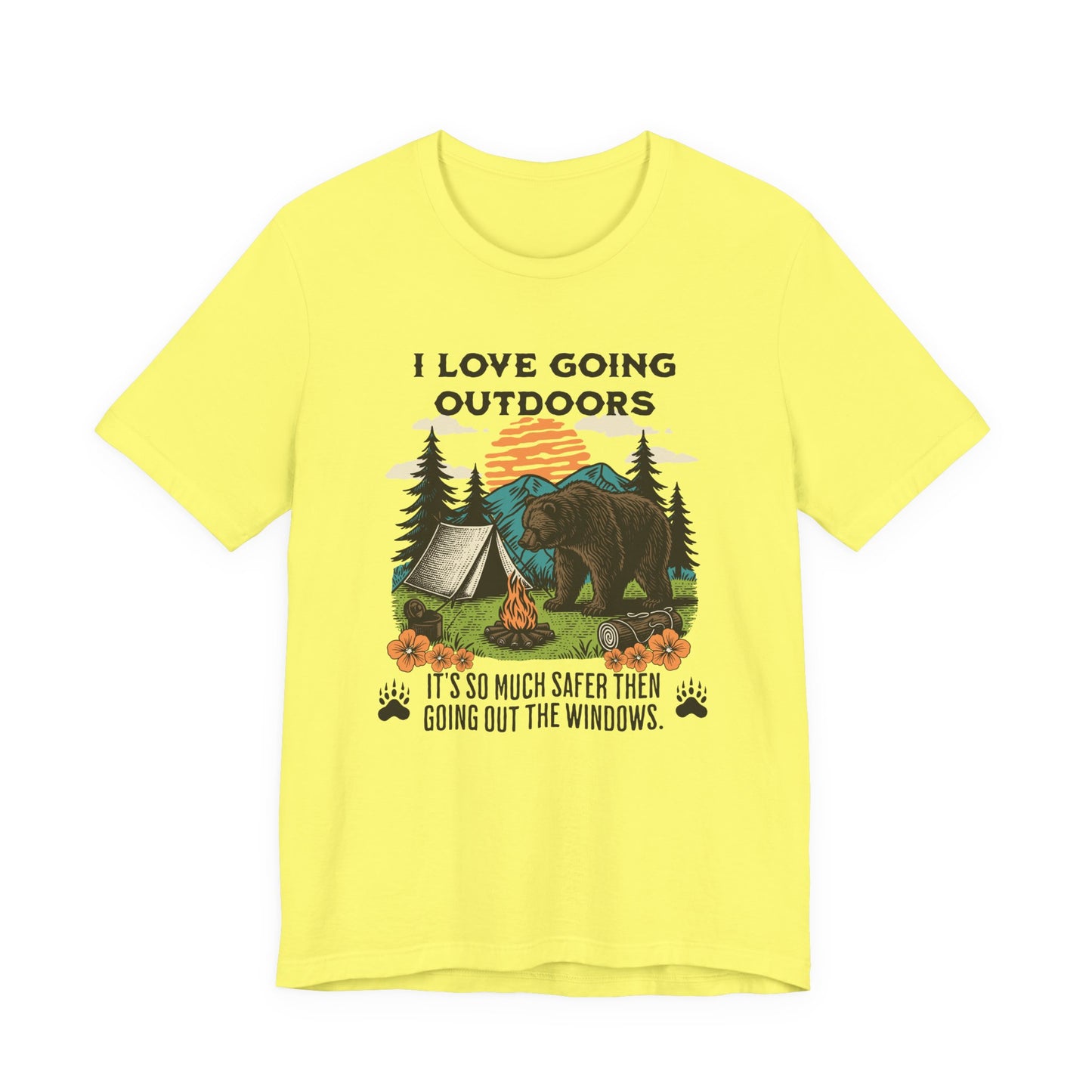 Outdoor Adventure Tee, I Love Going Outdoors Shirt, Camping T-Shirt, Nature Lover Gift, Unisex Outdoor Apparel, Bear Graphic Tee