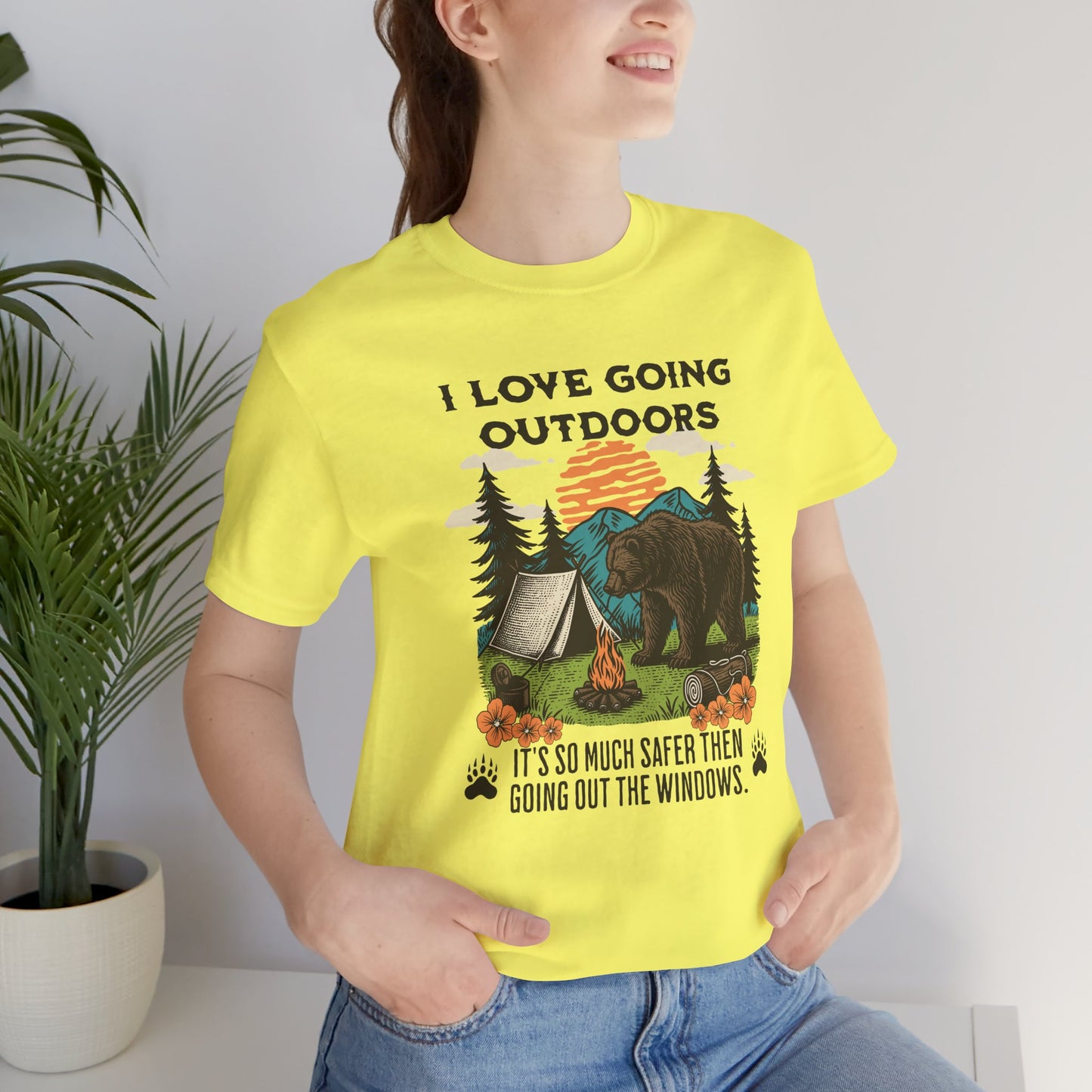 Outdoor Adventure Tee, I Love Going Outdoors Shirt, Camping T-Shirt, Nature Lover Gift, Unisex Outdoor Apparel, Bear Graphic Tee
