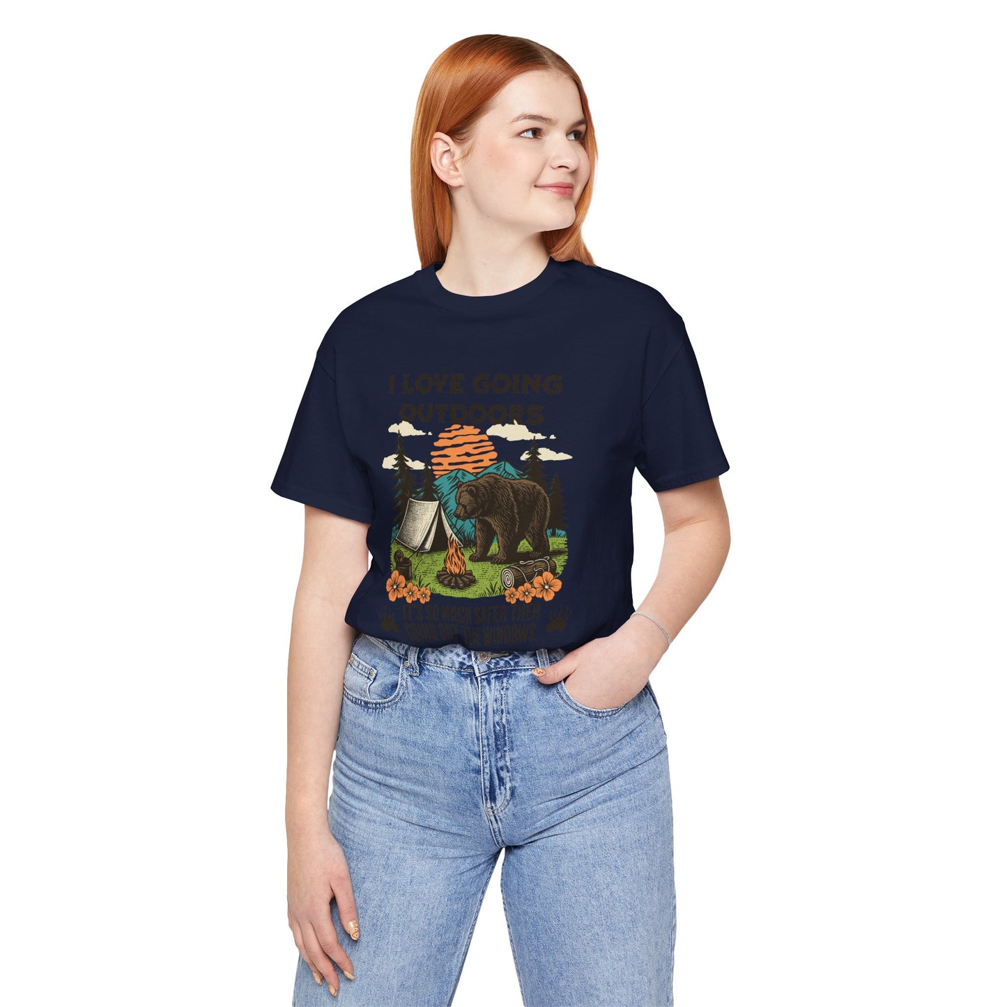 Outdoor Adventure Tee, I Love Going Outdoors Shirt, Camping T-Shirt, Nature Lover Gift, Unisex Outdoor Apparel, Bear Graphic Tee