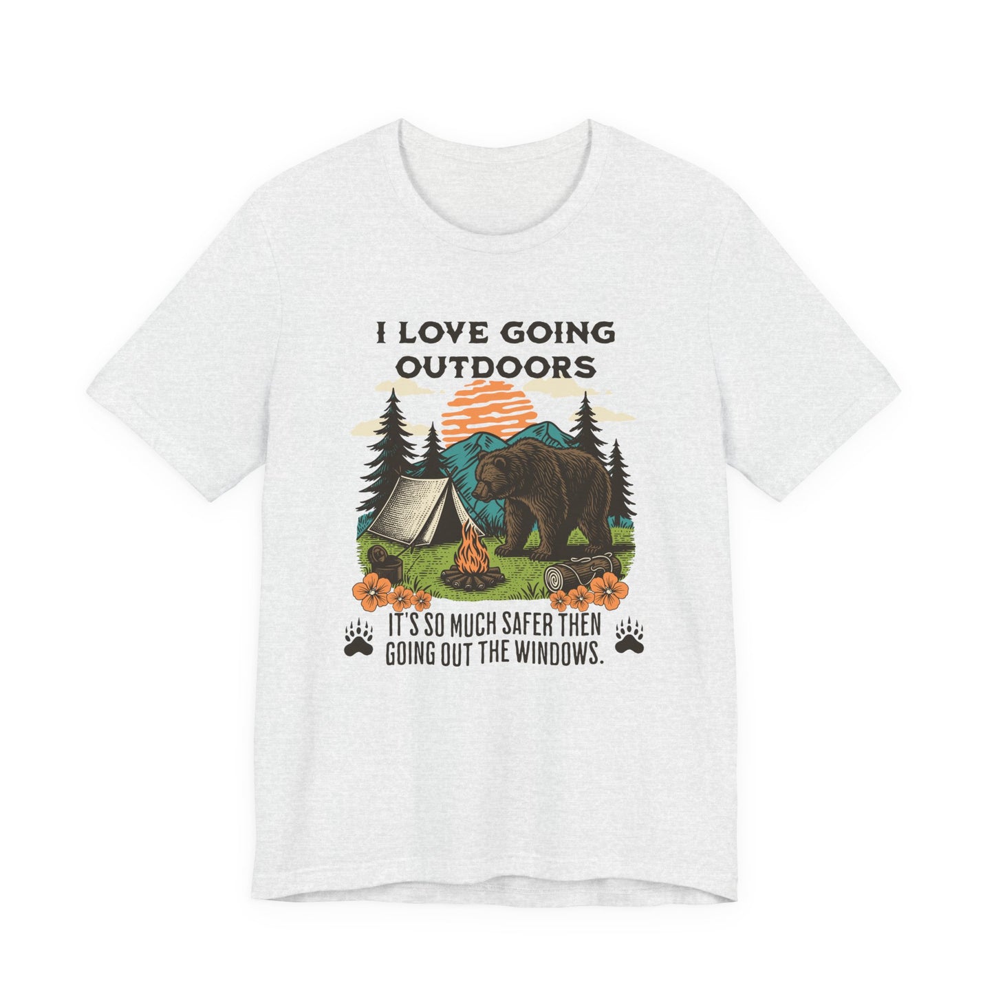 Outdoor Adventure Tee, I Love Going Outdoors Shirt, Camping T-Shirt, Nature Lover Gift, Unisex Outdoor Apparel, Bear Graphic Tee