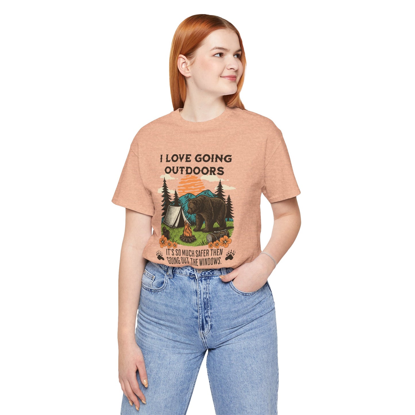 Outdoor Adventure Tee, I Love Going Outdoors Shirt, Camping T-Shirt, Nature Lover Gift, Unisex Outdoor Apparel, Bear Graphic Tee