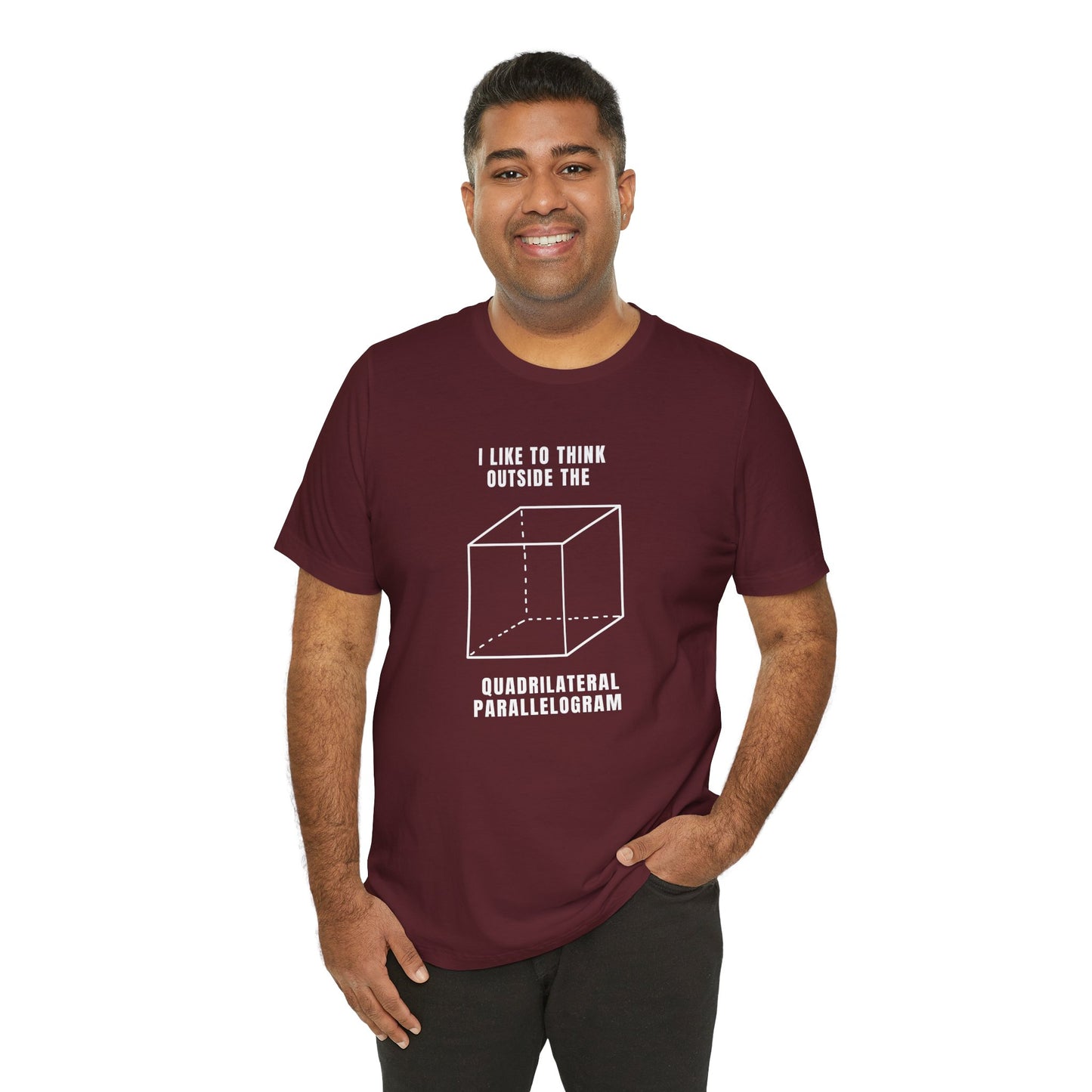 Think Outside the Box Tee, Funny Graphic Shirt, Math Lover Gift, Unisex T-Shirt, Casual Everyday Wear, Quirky Apparel
