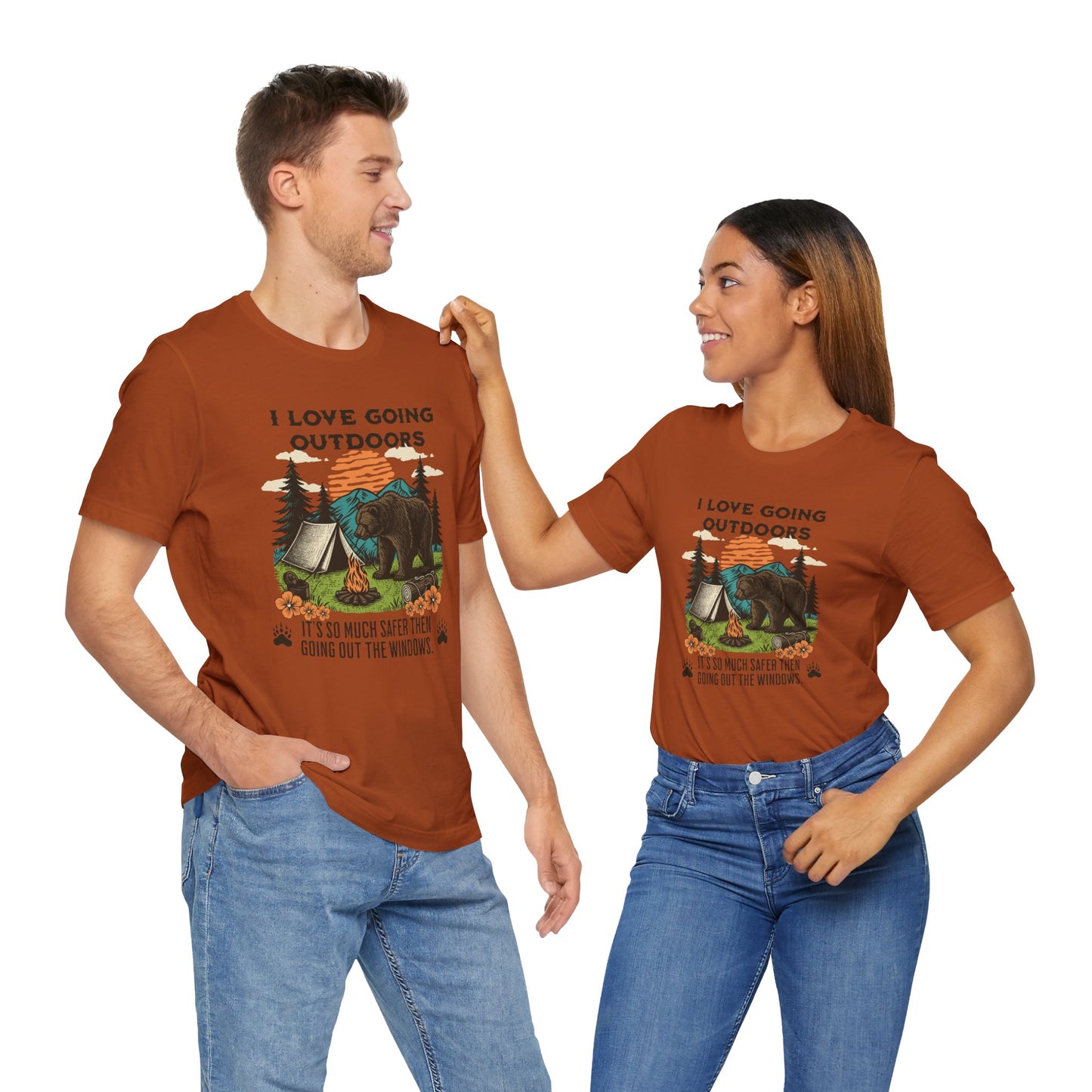 Outdoor Adventure Tee, I Love Going Outdoors Shirt, Camping T-Shirt, Nature Lover Gift, Unisex Outdoor Apparel, Bear Graphic Tee