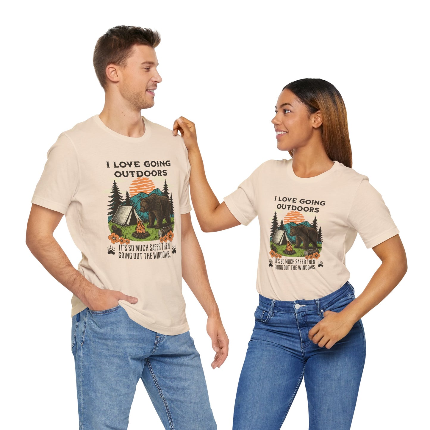 Outdoor Adventure Tee, I Love Going Outdoors Shirt, Camping T-Shirt, Nature Lover Gift, Unisex Outdoor Apparel, Bear Graphic Tee