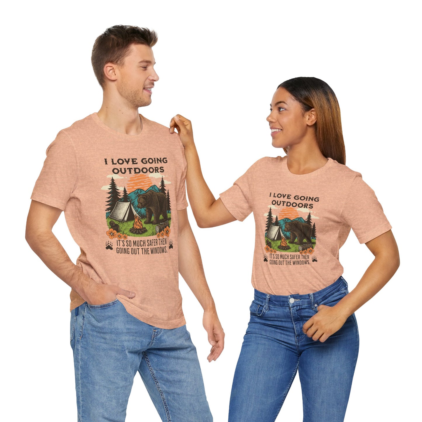 Outdoor Adventure Tee, I Love Going Outdoors Shirt, Camping T-Shirt, Nature Lover Gift, Unisex Outdoor Apparel, Bear Graphic Tee