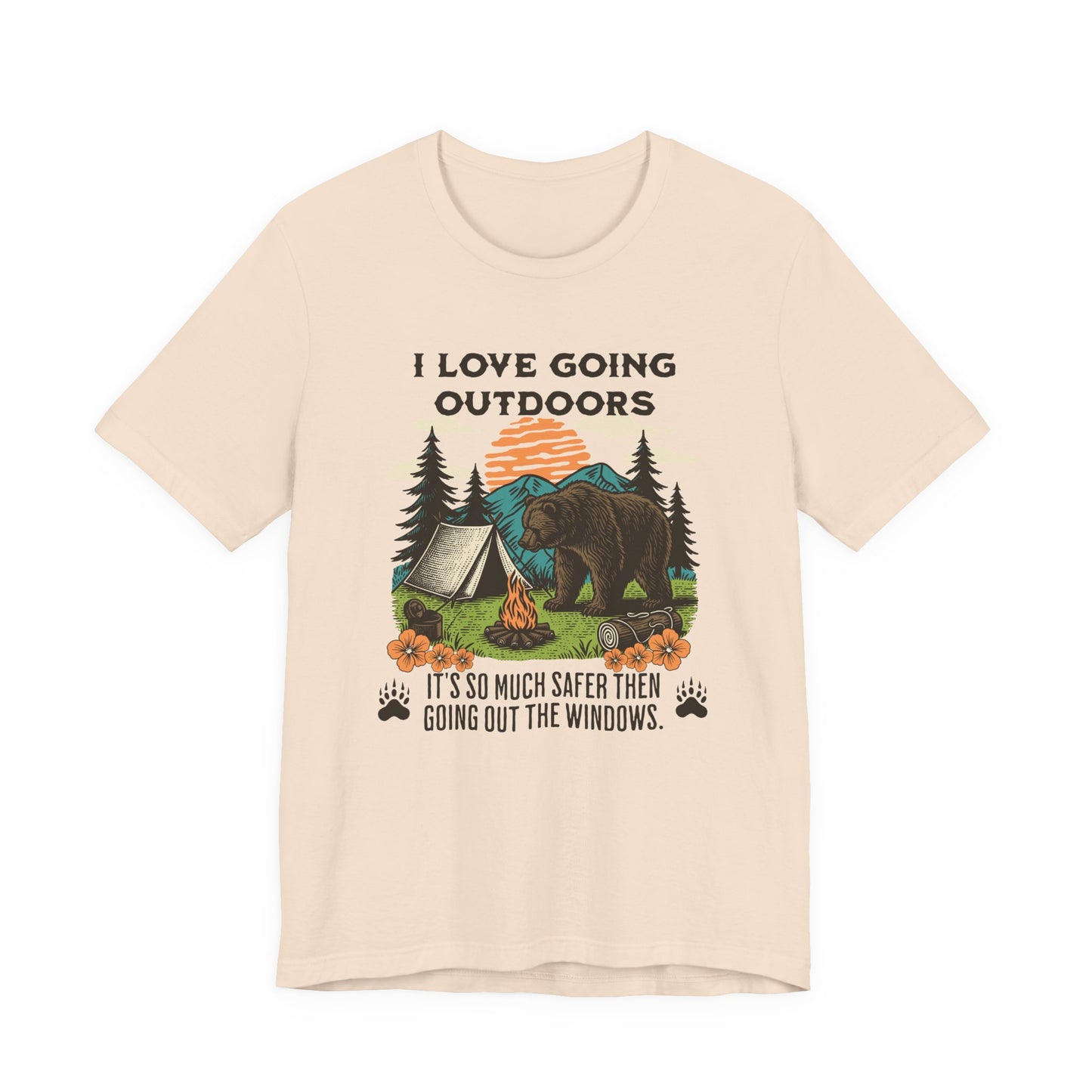 Outdoor Adventure Tee, I Love Going Outdoors Shirt, Camping T-Shirt, Nature Lover Gift, Unisex Outdoor Apparel, Bear Graphic Tee