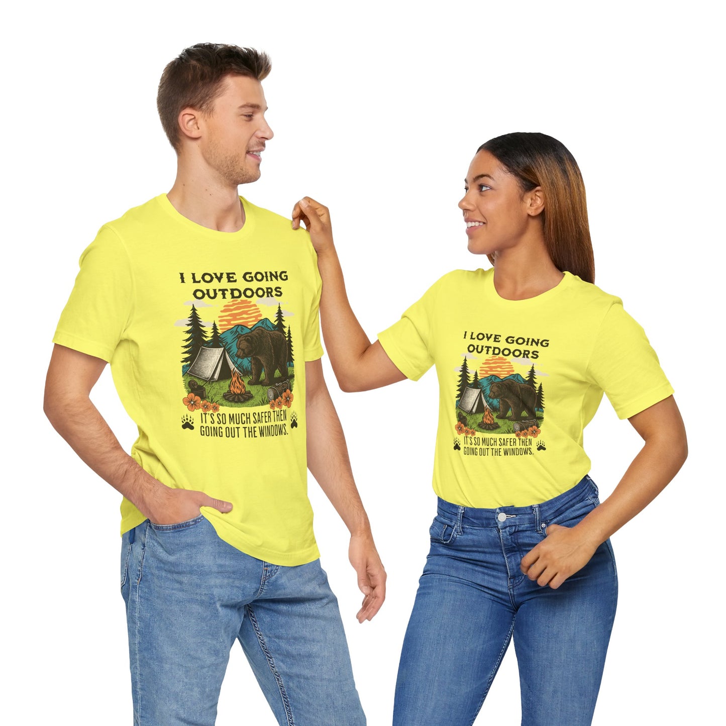 Outdoor Adventure Tee, I Love Going Outdoors Shirt, Camping T-Shirt, Nature Lover Gift, Unisex Outdoor Apparel, Bear Graphic Tee