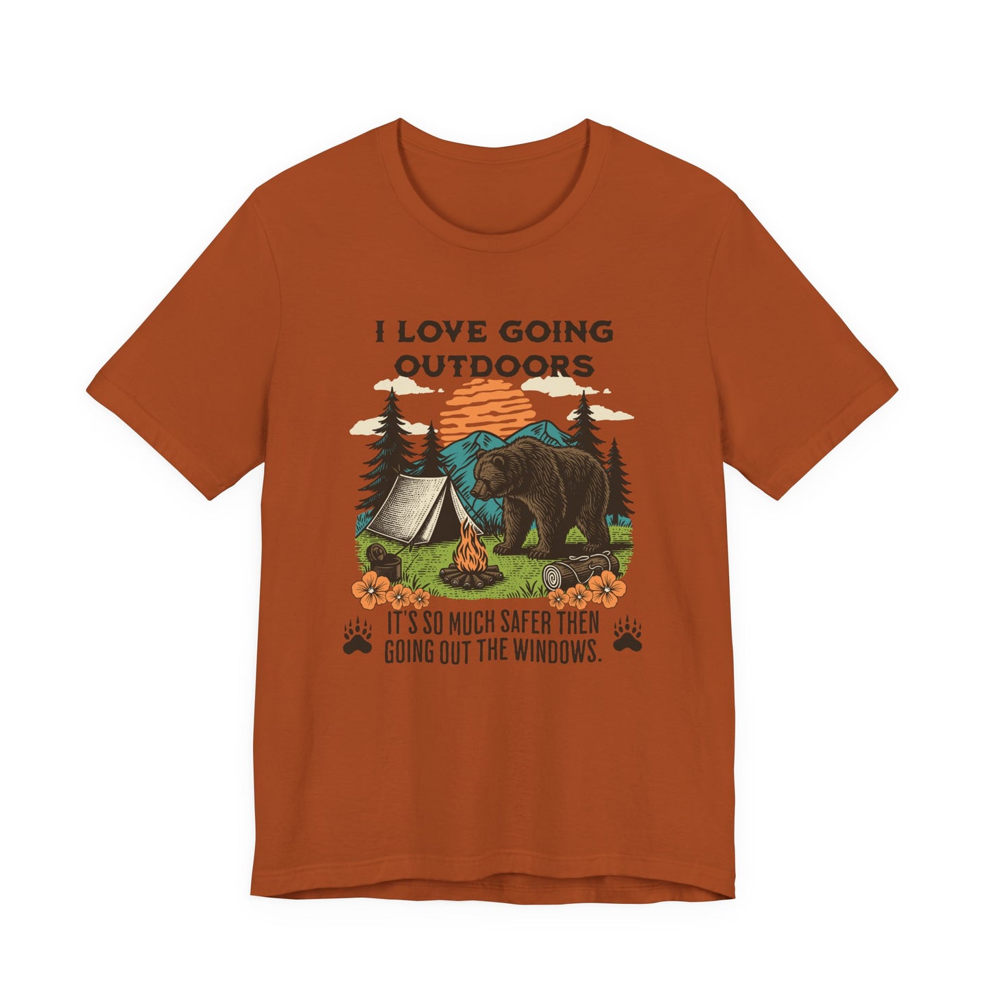 Outdoor Adventure Tee, I Love Going Outdoors Shirt, Camping T-Shirt, Nature Lover Gift, Unisex Outdoor Apparel, Bear Graphic Tee