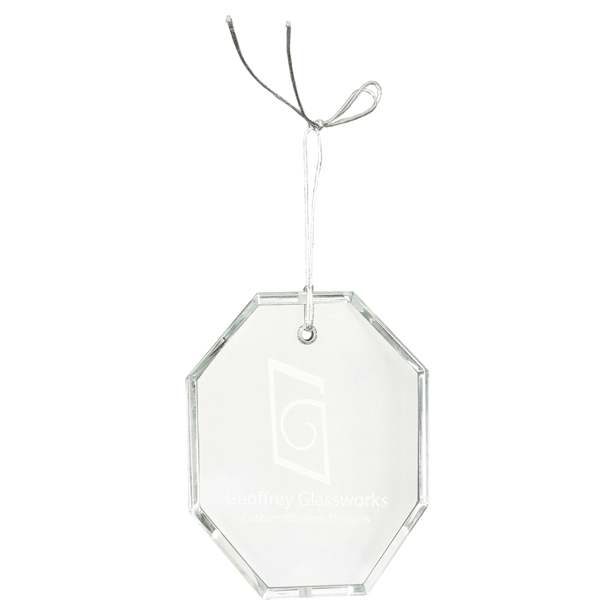 3 1/2" Crystal Octagon Ornament