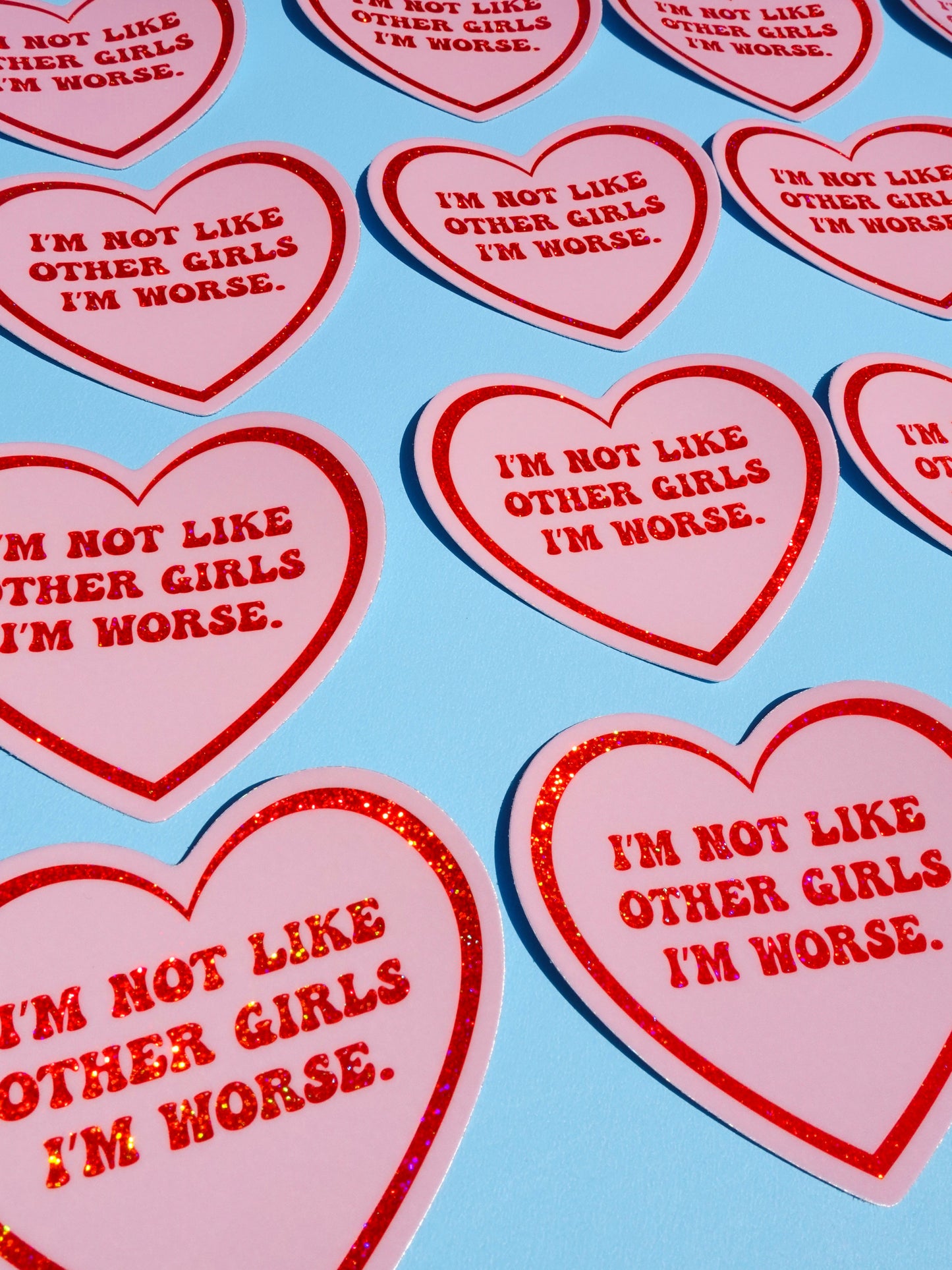 I’m Not Like Other Girls Sticker – Funny Glitter Heart Vinyl Decal,