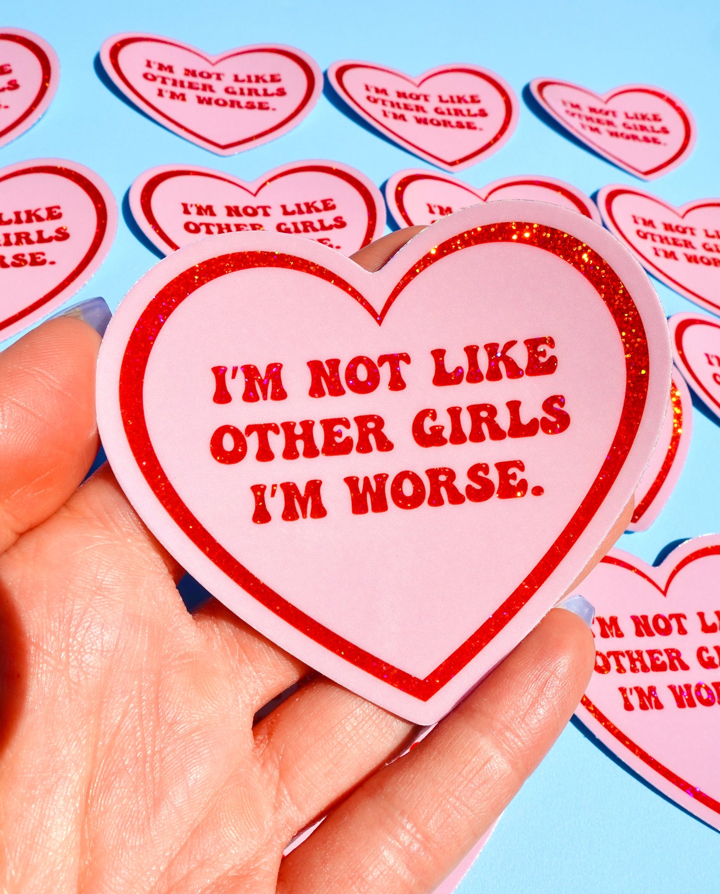 I’m Not Like Other Girls Sticker – Funny Glitter Heart Vinyl Decal,