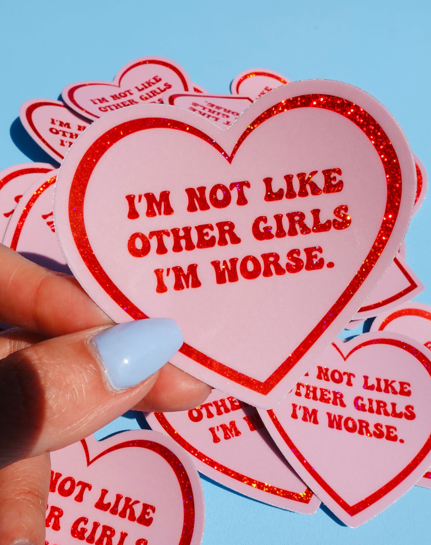 I’m Not Like Other Girls Sticker – Funny Glitter Heart Vinyl Decal,