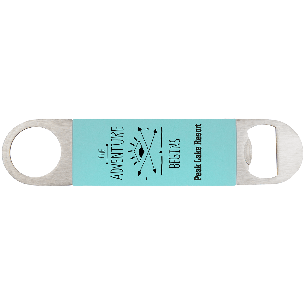 Teal/White Bottle Opener with Silicone Grip