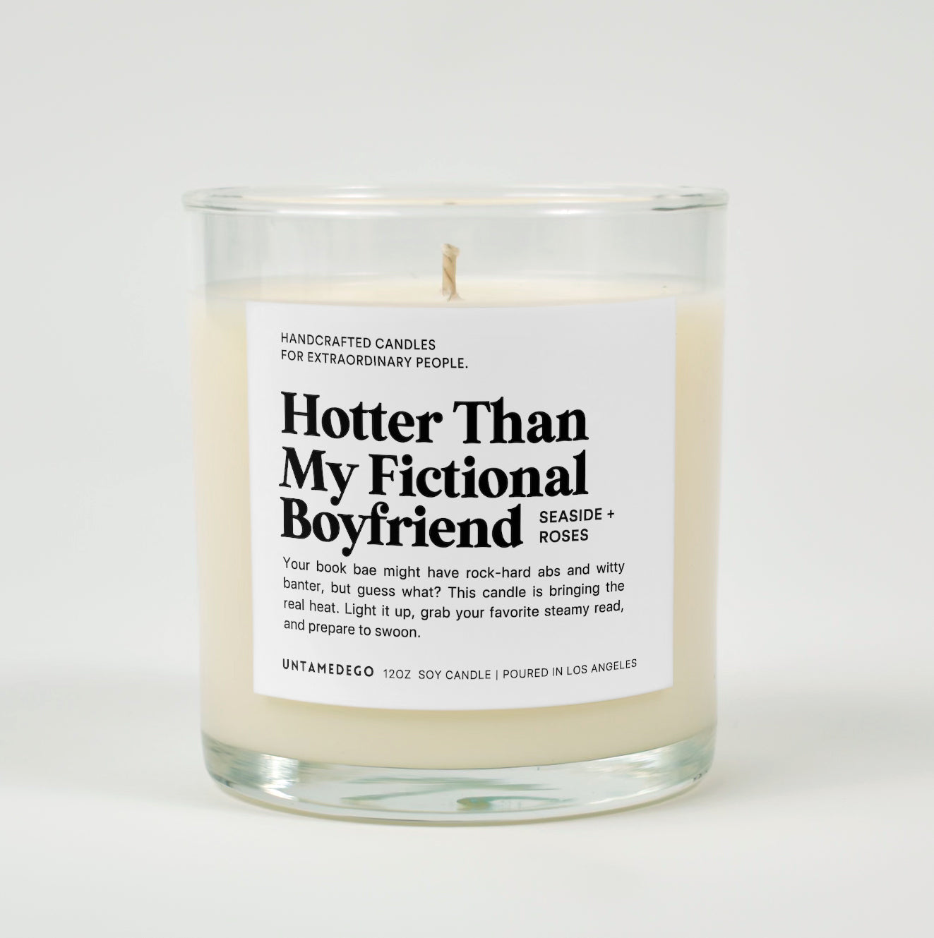 Hotter Than My Fictional Boyfriend Glass Candle