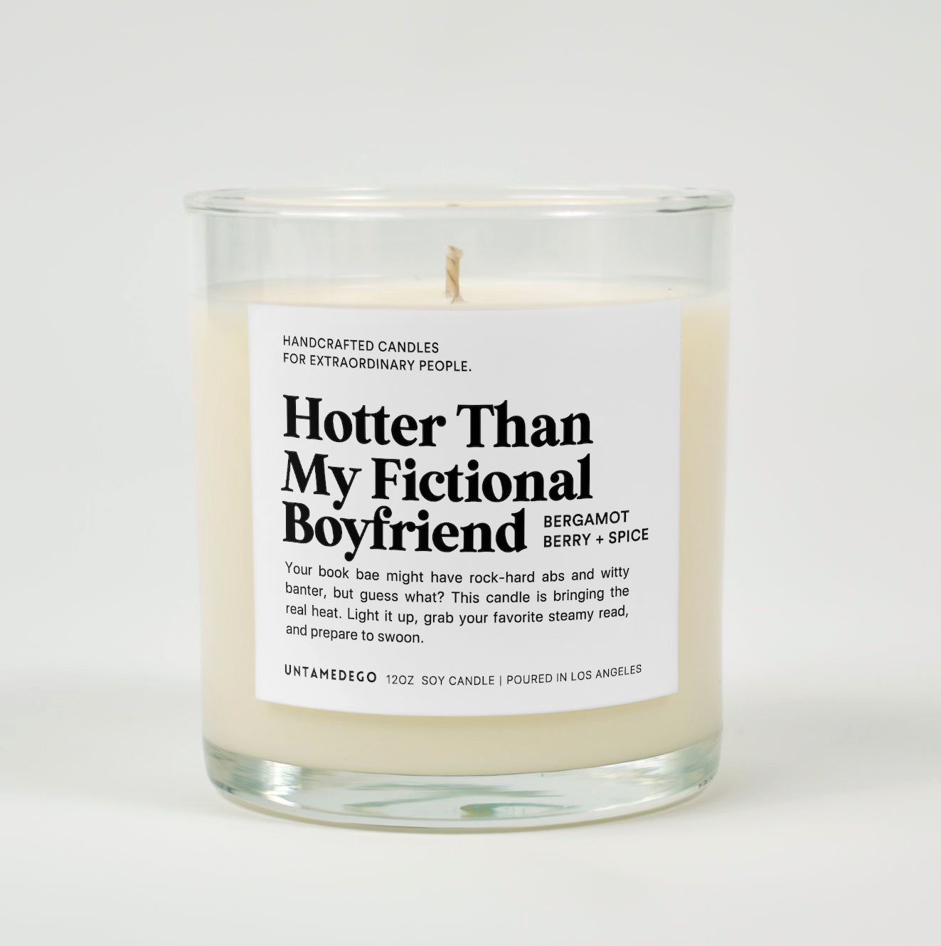 Hotter Than My Fictional Boyfriend Glass Candle