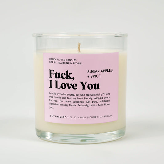 Fuck I Love You Glass Candle