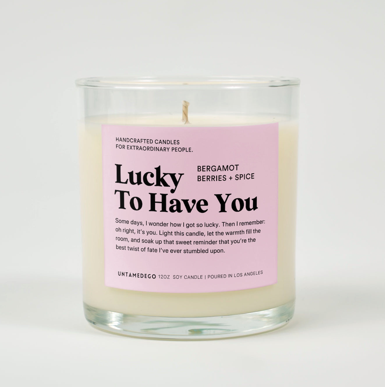 Lucky To Have You Glass Candle