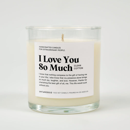 I Love You So Much Glass Candle