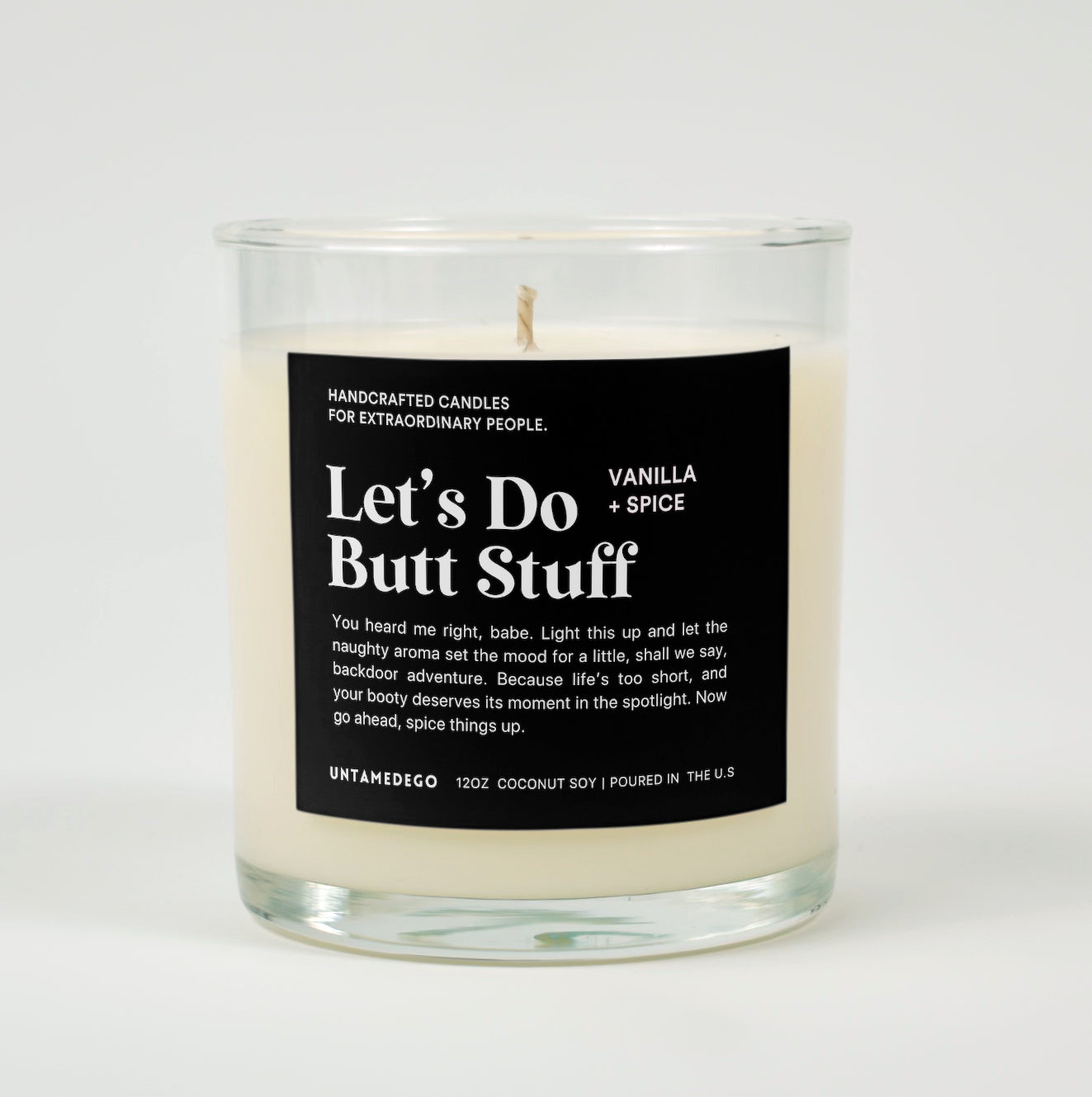 Let's Do Butt Stuff Glass Candle