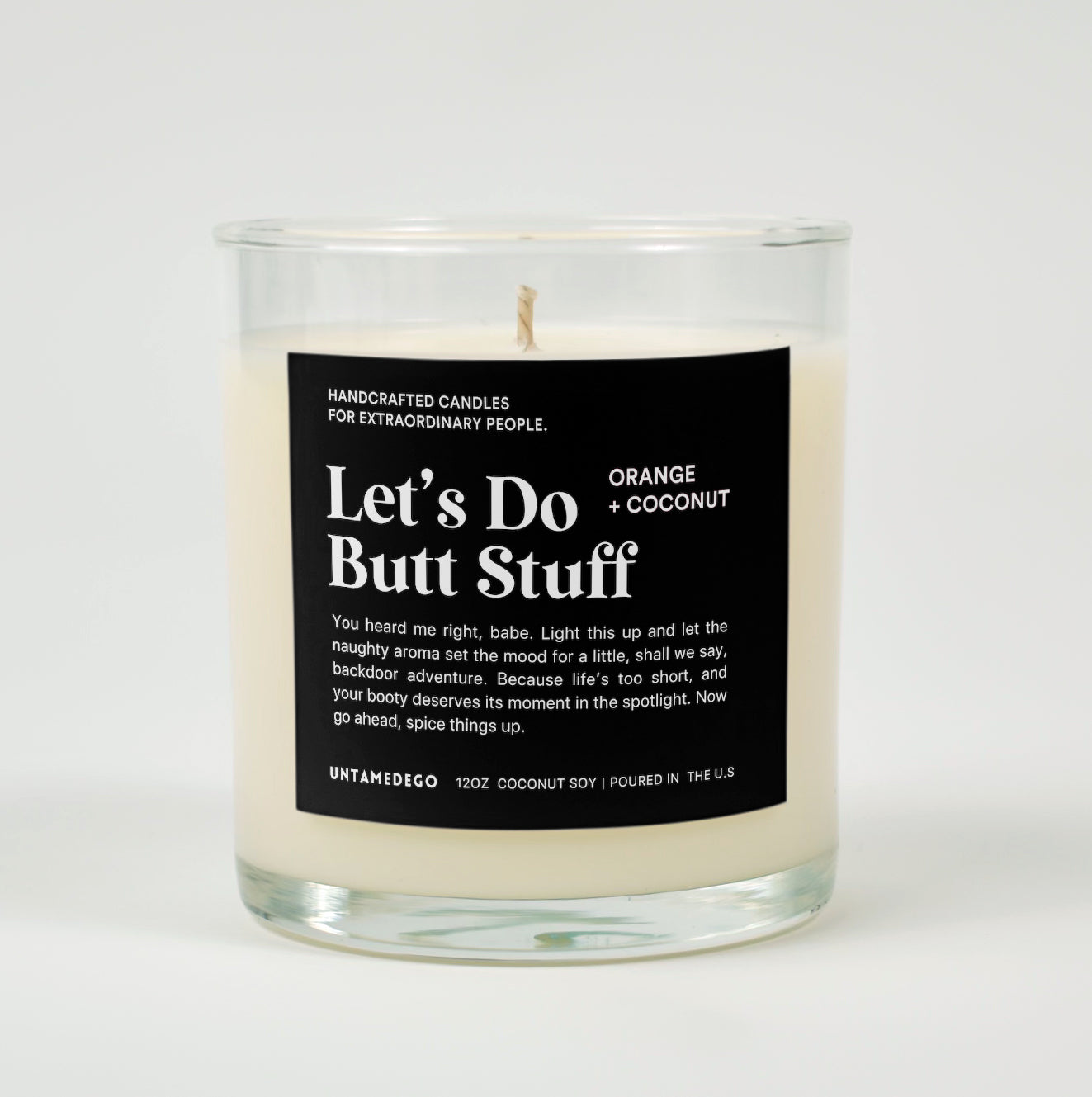 Let's Do Butt Stuff Glass Candle