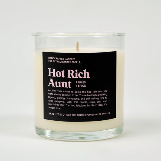 Hot Rich Aunt Glass Candle