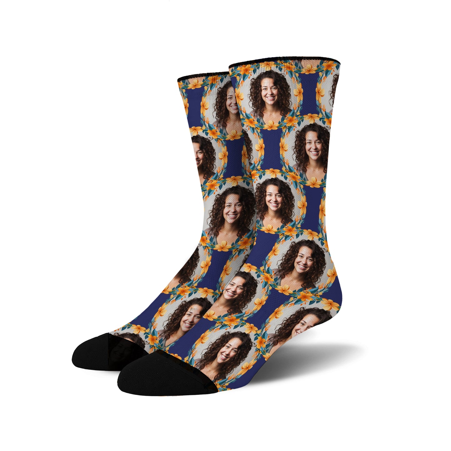 Custom Personalized Photo Flower Socks