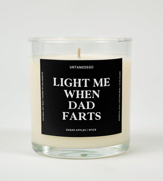 Light Me When Dad Farts Glass Candle