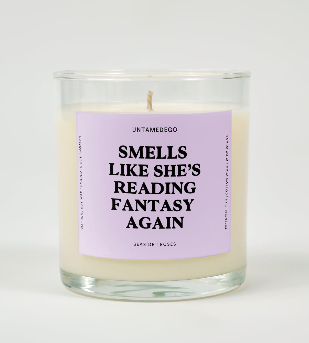 Smells Like She's Reading Fantasy Again Glass Candle