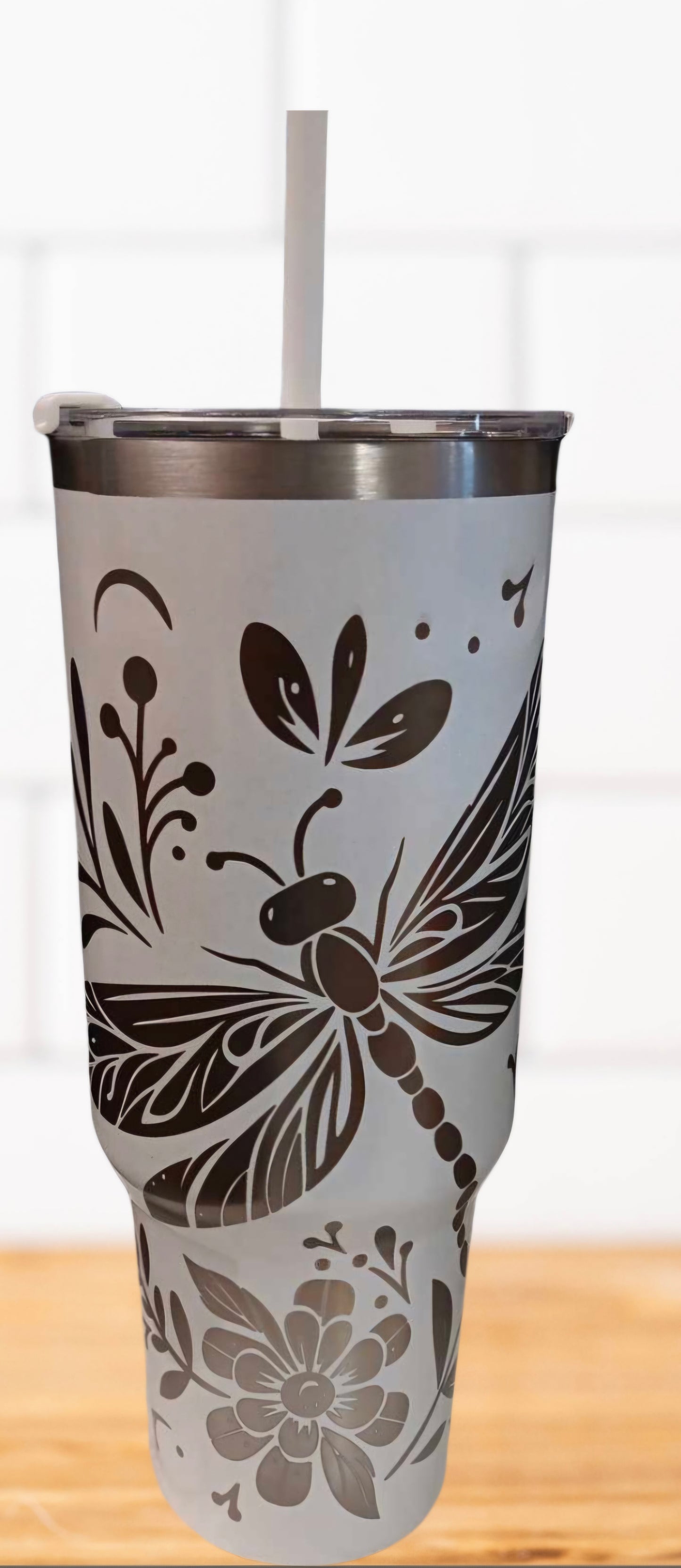 40oz Engraved Dragonfly Tumbler