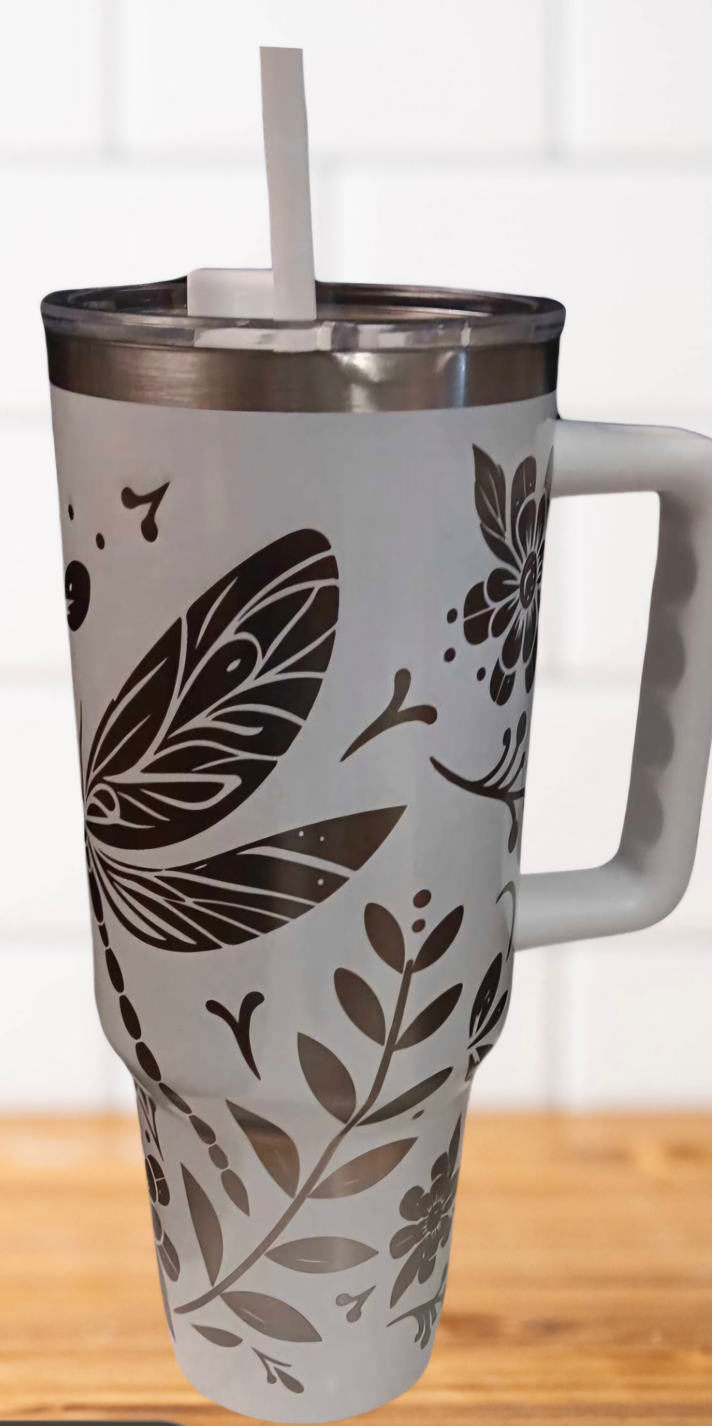 40oz Engraved Dragonfly Tumbler
