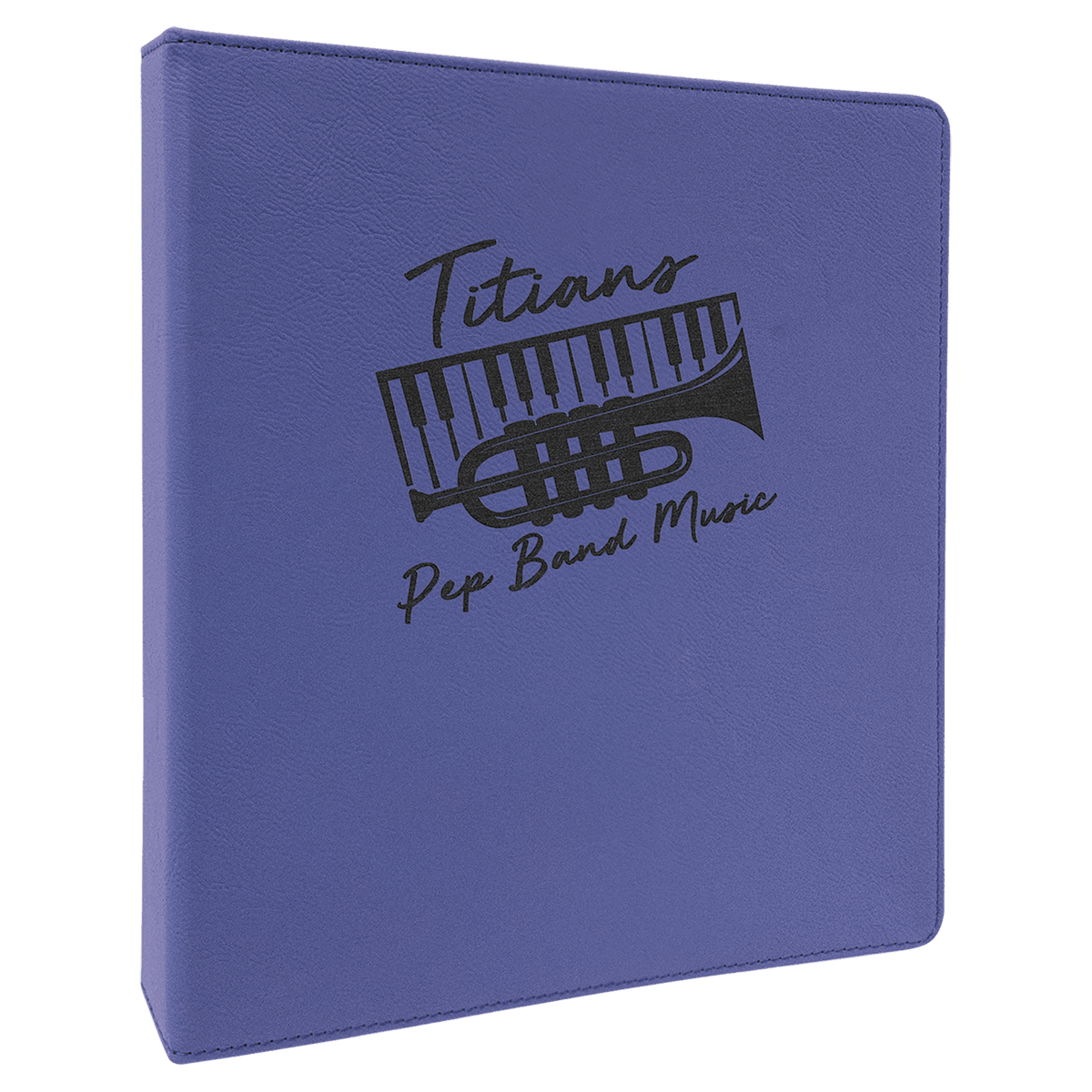 Purple Lasered Leatherette 3-Ring Binder with 1" Slant D Rings