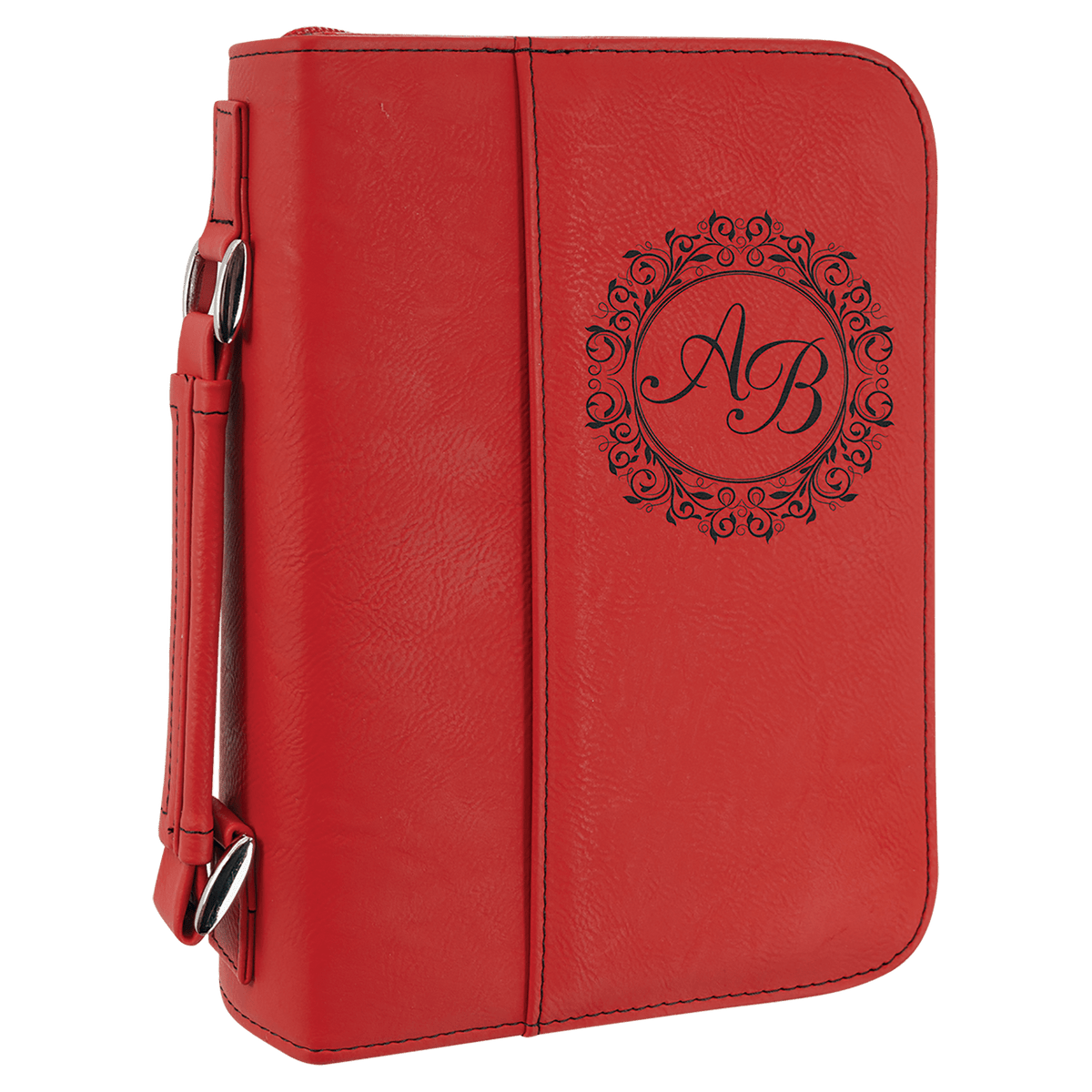 Red Leatherette Book/Bible Cover with Zipper