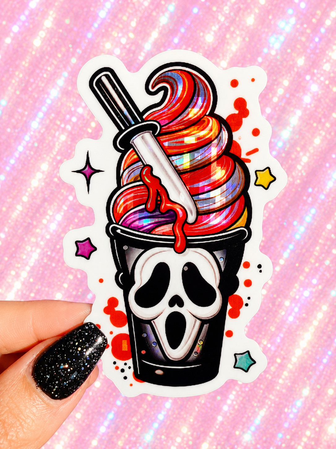 Horror Ghost Sundae Halloween Sticker